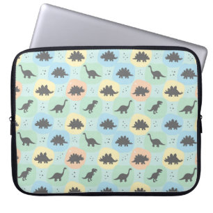 Prehistoric Dinosaur Silhouette Seamless Pattern Laptop Sleeve