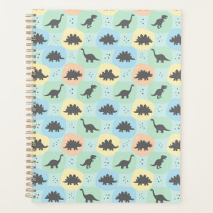 Prehistoric Dinosaur Silhouette Seamless Pattern Planner