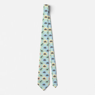 Prehistoric Dinosaur Silhouette Seamless Pattern Tie