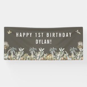 Prehistoric Dinosaur Theme Birthday Banner