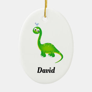 Prehistoric Dinosaur with Name Ceramic Tree Decoration