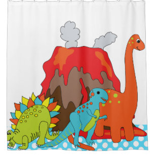 Prehistoric Dinosaurs Shower Curtain