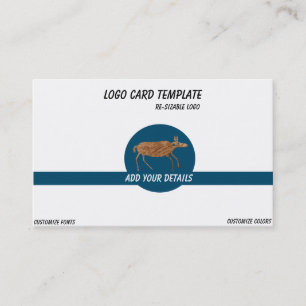 Prehistoric Furry Moose Logo Business Card
