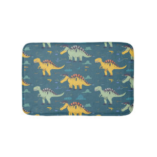 Prehistoric jurassic dinosar pattern bath mat
