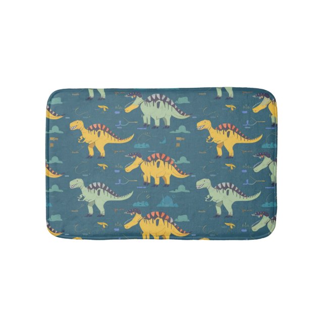 Prehistoric jurassic dinosar pattern bath mat (Front)