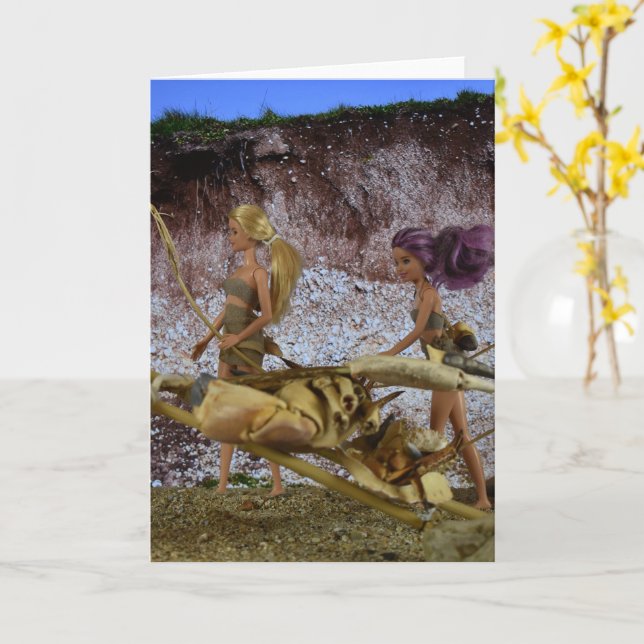 Prehistoric Living. Card (Yellow Flower)