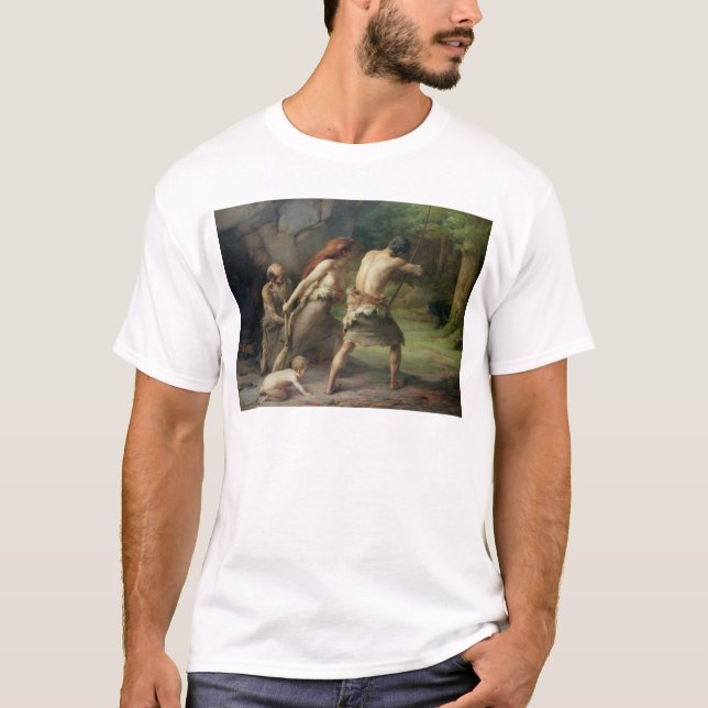 Prehistoric Man Hunting Bears, 1832 T-Shirt (Front)