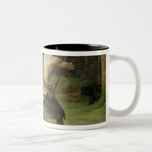 Prehistoric Man Hunting Bears, 1832 Two-Tone Coffee Mug