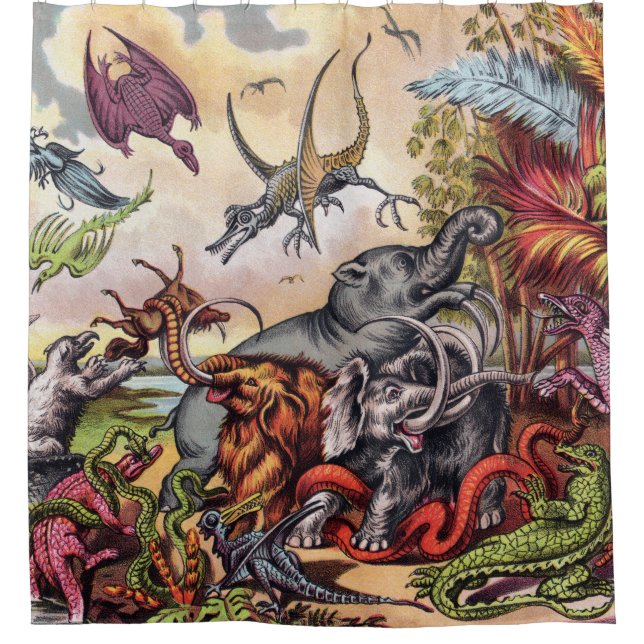 Prehistoric Playground Shower Curtain (Front)