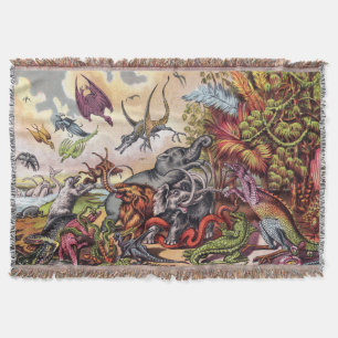 Prehistoric Playground Throw Blanket