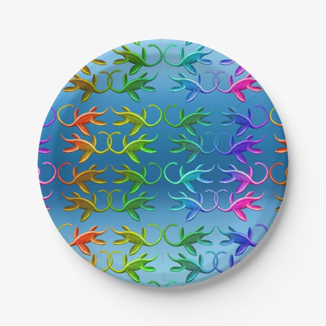 Prehistoric Plesiosaurus Dinosaur Paper Plates (Front)