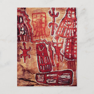 Prehistoric rock painting postcard