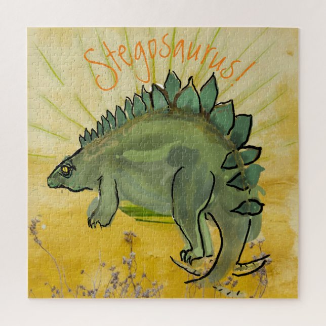 Prehistoric Stegosaurus Dinosaur Comic  Jigsaw Puzzle (Vertical)