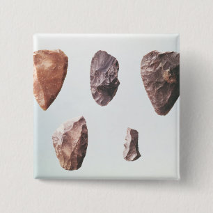 Prehistoric stone tools, from Grotte de 15 Cm Square Badge