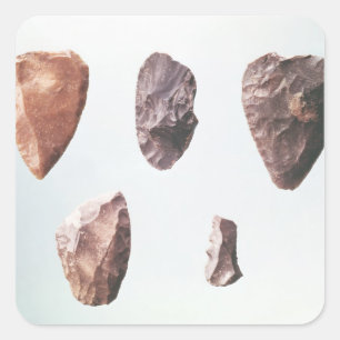 Prehistoric stone tools, from Grotte de Square Sticker