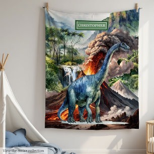 Prehistoric T-Rex Dinosaur Blanket Boys Birthday