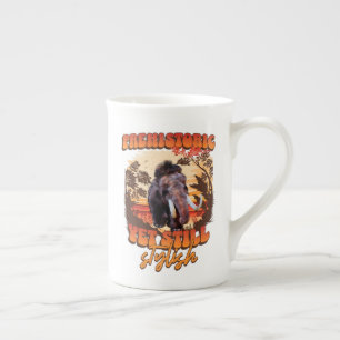 Prehistoric Yet Stylish Mammoth Retro Humour Bone China Mug