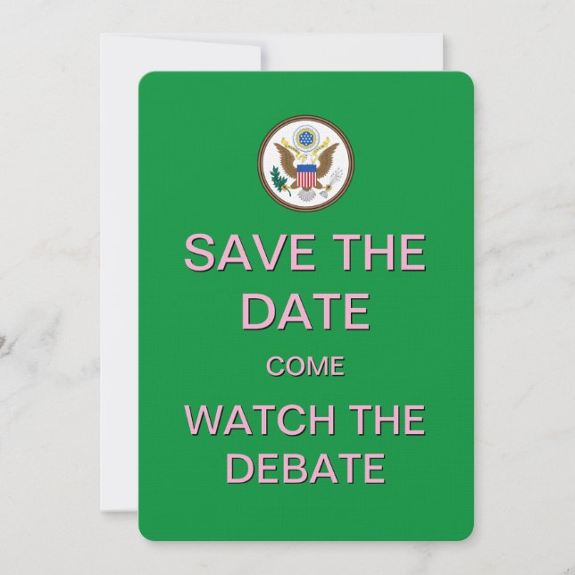 Preidential Debate Pink Green Watch Party Invites (Front)