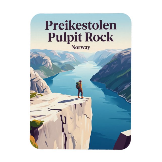 Preikestolen Pulpit Rock Norway Magnet (Vertical)
