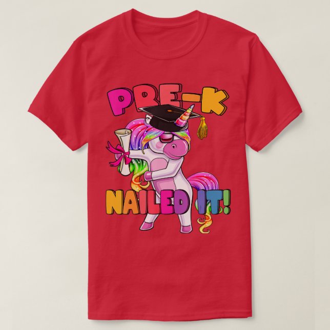 PreK Nailed It Flossing Unicorn Graduation Gift Gi T-Shirt (Design Front)