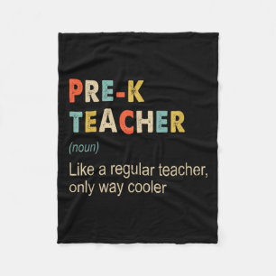 Prek Teacher Definition Funny Teaching School Teac Fleece Blanket