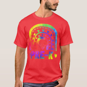 PreK Teacher Student Tie Dye Rainbow Funny Back To T-Shirt