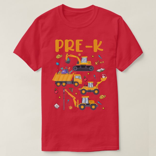 Prek Truck Construction Back To School Boys Kids T T-Shirt (Design Front)