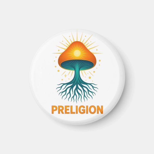 Preligion - Mushroom logo Magnet (Front)