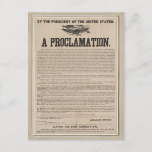 Preliminary Emancipation Proclamation Broadside Postcard