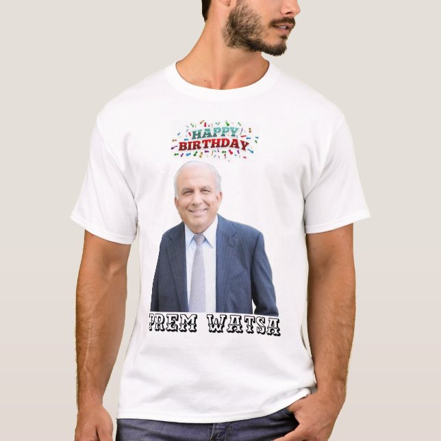 Prem Watsa happy birthday print t-shirt (Front)