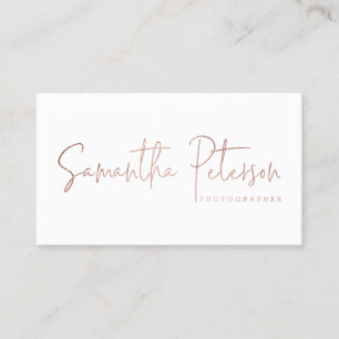 Premade logo photography minimal typography white business card