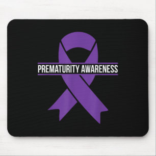 Prematurity Awareness Month Purple Ribbon Mouse Mat