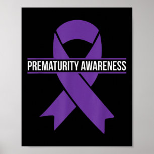 Prematurity Awareness Month Purple Ribbon  Poster