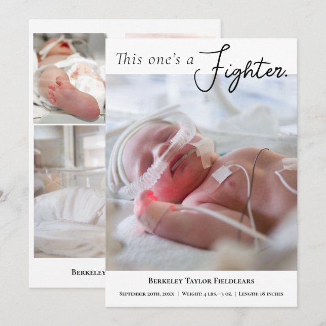 Premie Photo Baby Announcement (Front/Back)