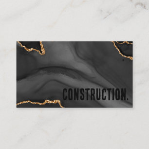 Premier Black and Gold Glitter Agate Minimalist Business Card