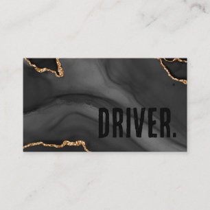 Premier Black and Gold Glitter Agate Minimalist Business Card