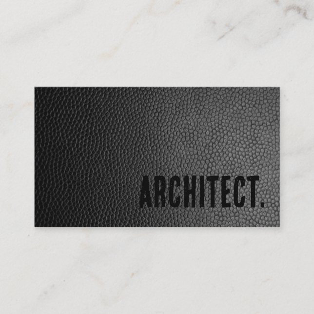 Premier Black Faux Leather Architect Business Card (Front)