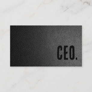 Premier Black Faux Leather CEO Business Card