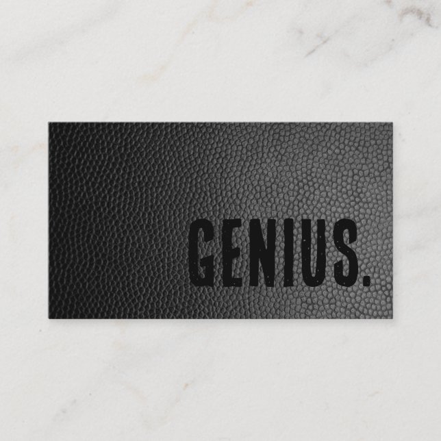 Premier Black Faux Leather Genius Business Card (Front)