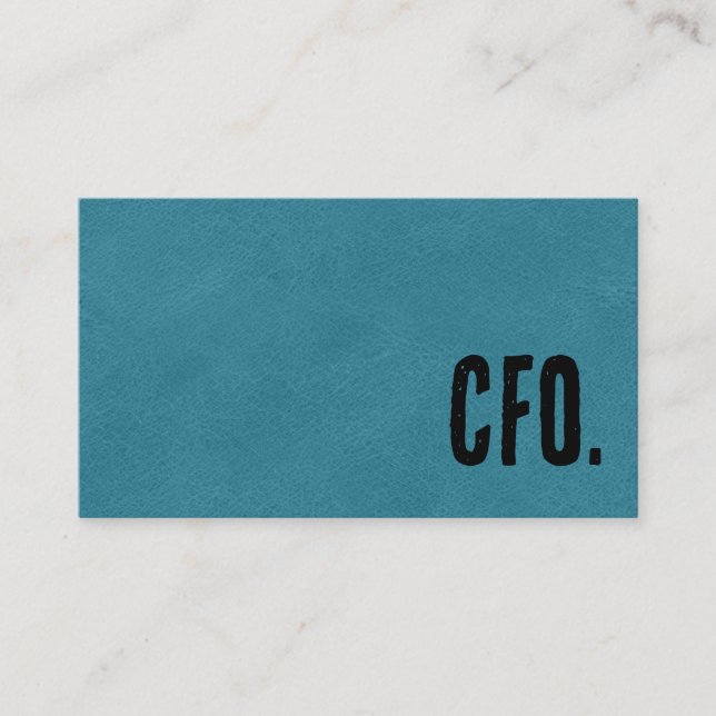 Premier Blue Faux Leather CFO Business Card (Front)