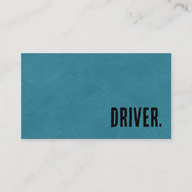 Premier Blue Faux Leather Driver Business Card (Front)