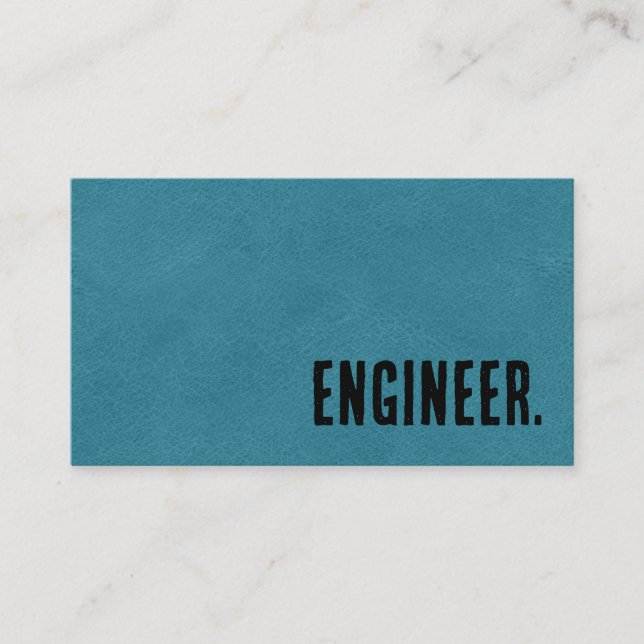 Premier Blue Faux Leather Engineer Business Card (Front)