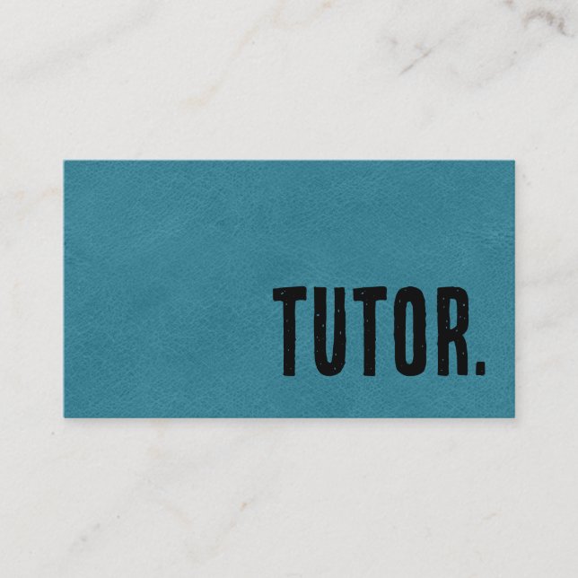 Premier Blue Faux Leather Tutor Business Card (Front)
