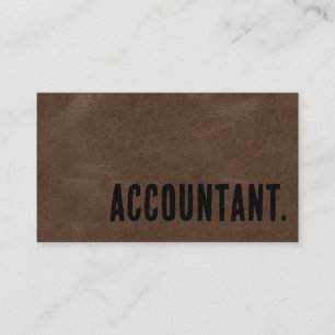 Premier Brown Faux Leather Accountant Business Card