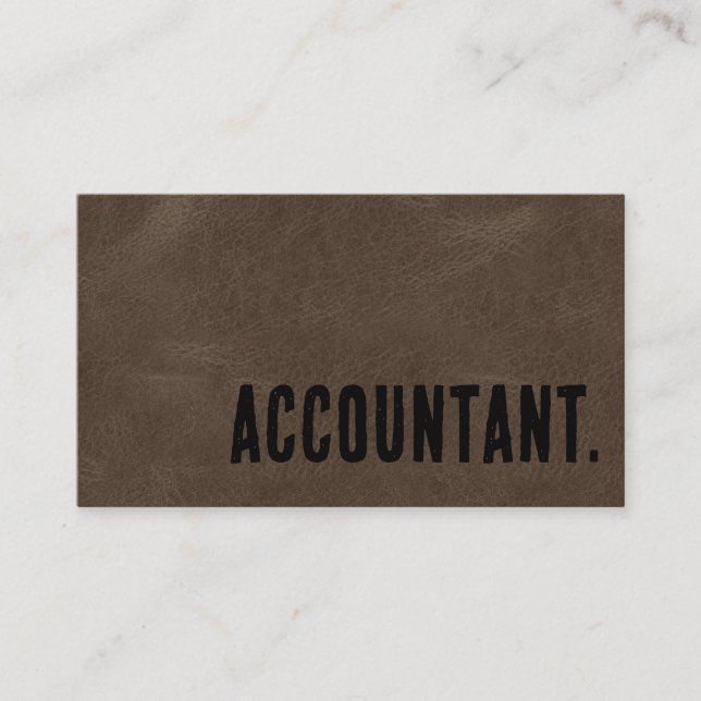 Premier Brown Faux Leather Accountant Business Card (Front)