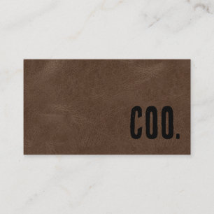 Premier Brown Faux Leather COO Business Card