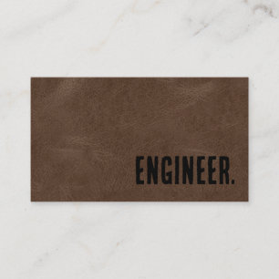 Premier Brown Faux Leather Engineer Business Card