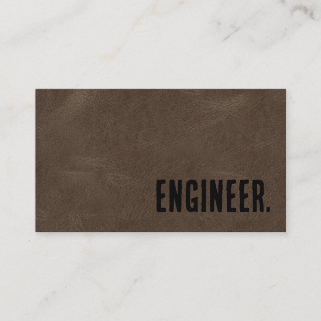 Premier Brown Faux Leather Engineer Business Card (Front)