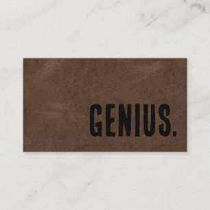 Premier Brown Faux Leather Genius Business Card