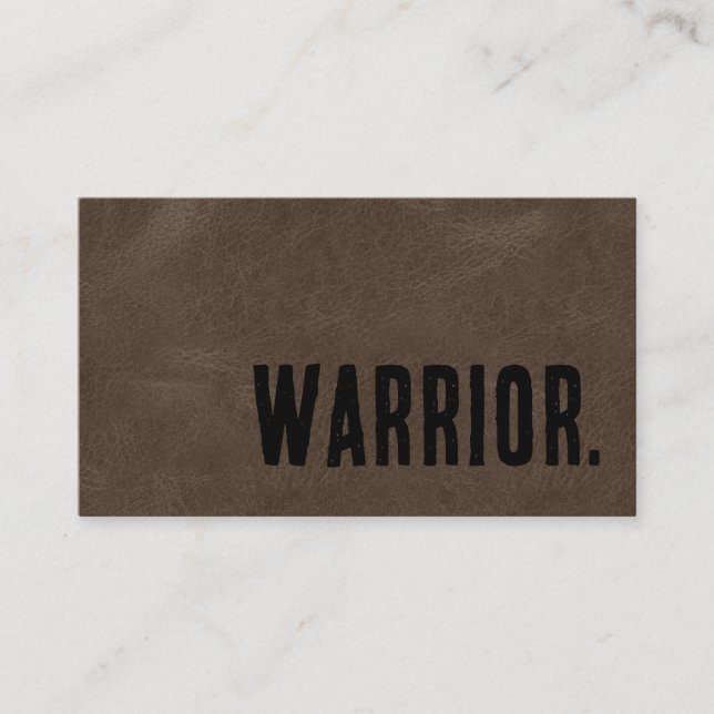 Premier Brown Faux Leather Martial Arts  Business Card (Front)